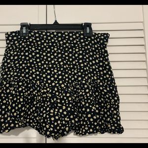 Zara Black Floral Skort Size M